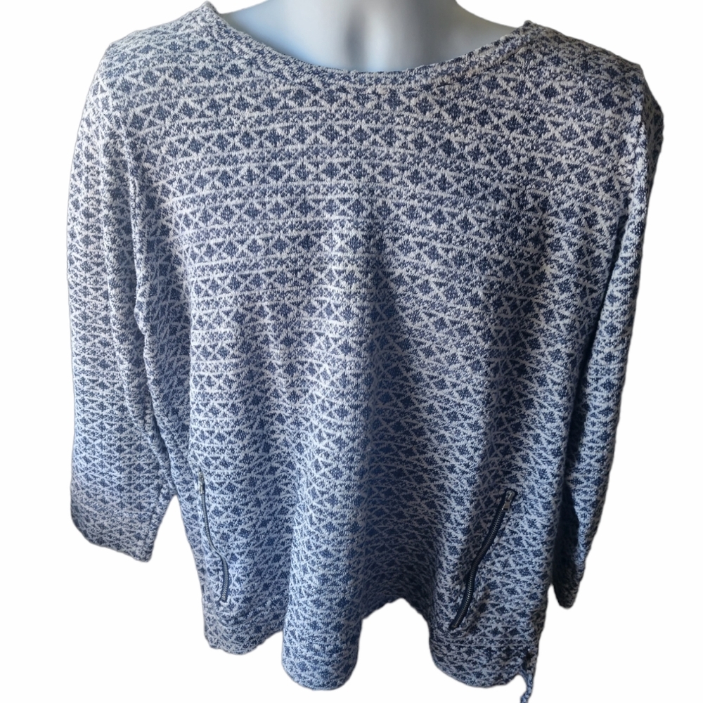 Per Se Classic Cozy Women's Blue Crewneck Sweater - Picture 4 of 11